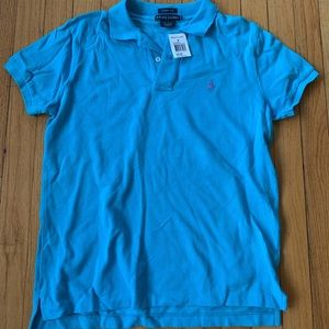 NWT RALPH LAUREN, Blue Polo, Lavender Logo, M